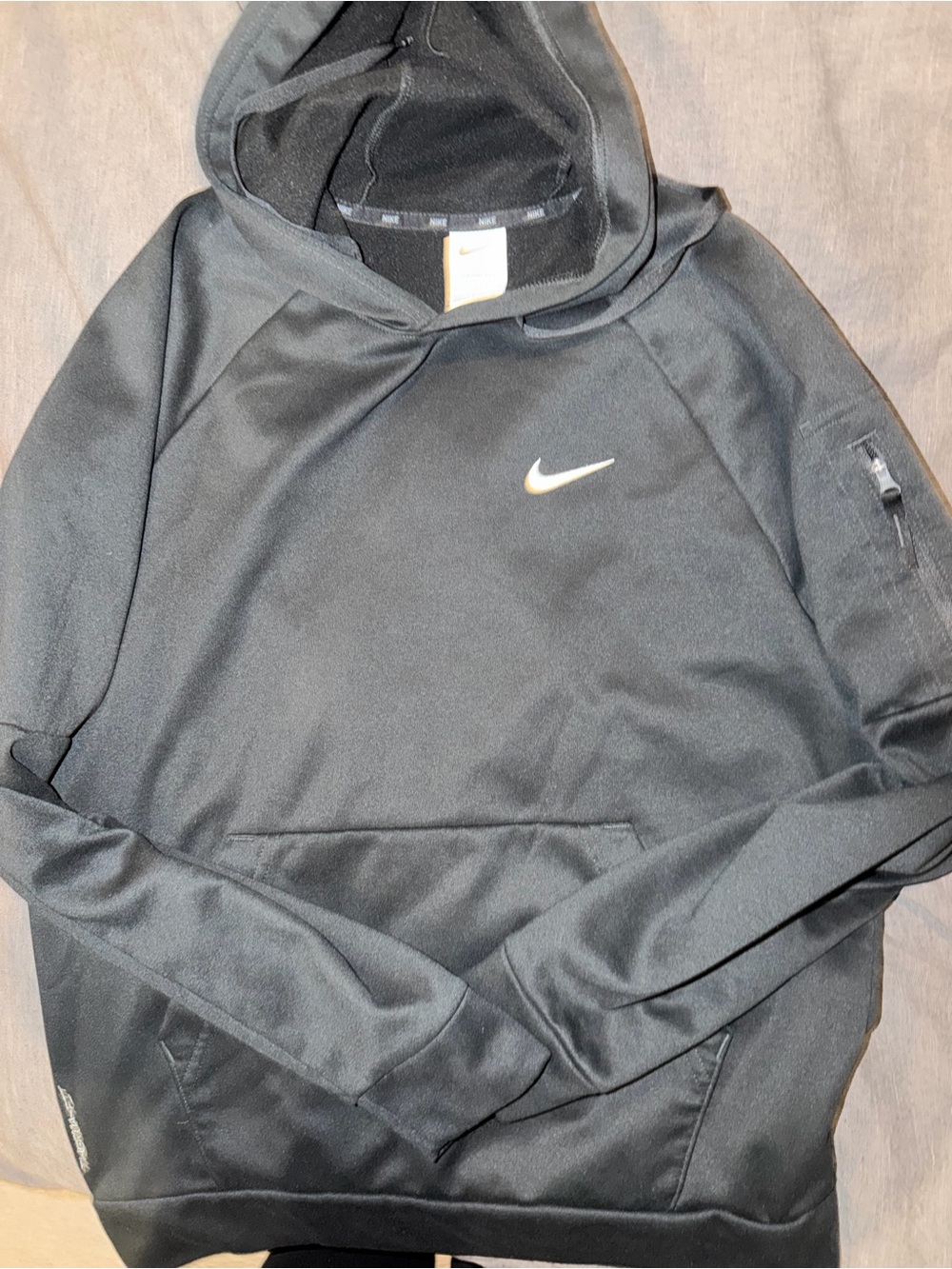 Nike Black Hoodie with White/Gold Swoosh